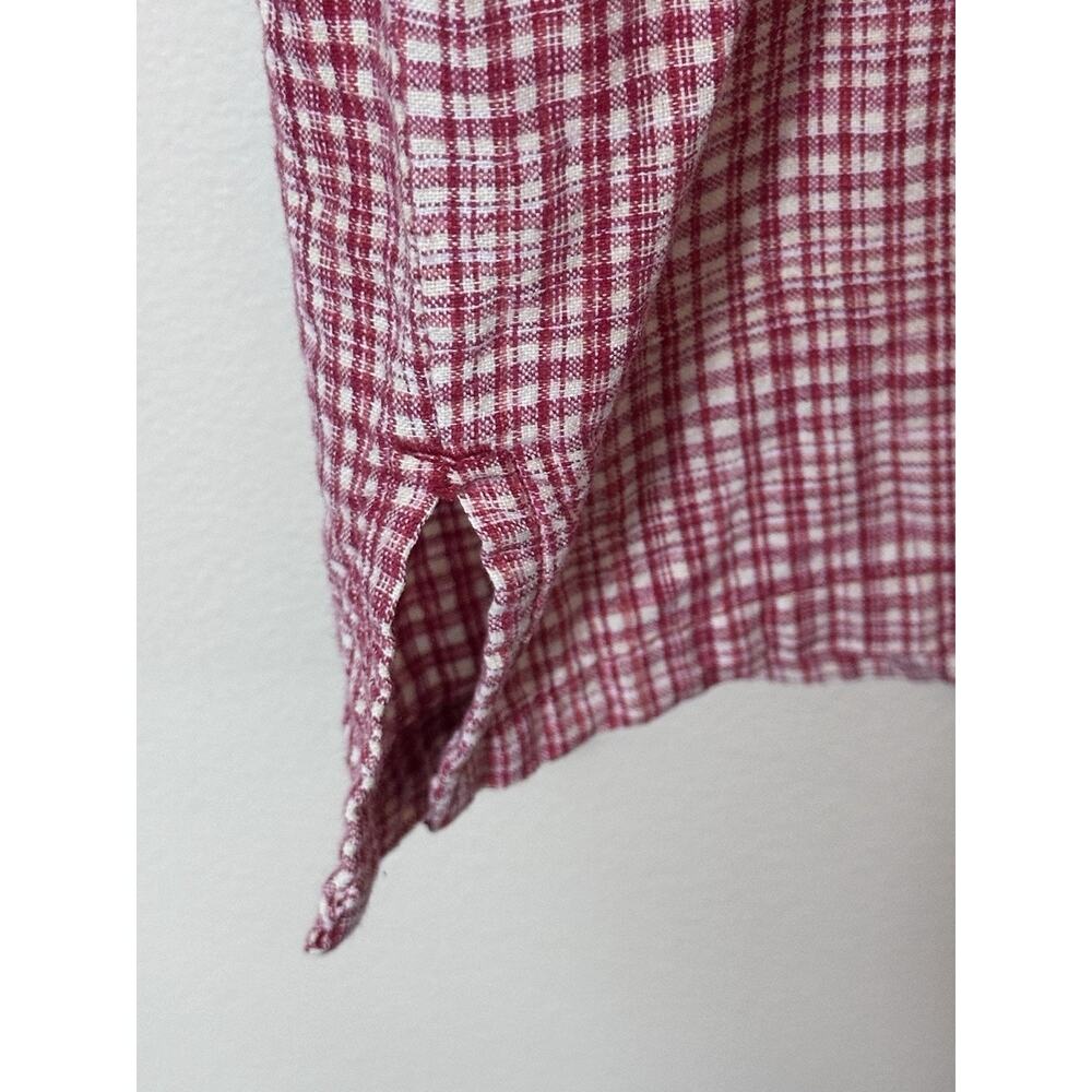 Vintage 90’s Bobbie Brooks Shirt Size XL Red Checkered Sailboat Beach Vacay Top - Picture 7 of 11